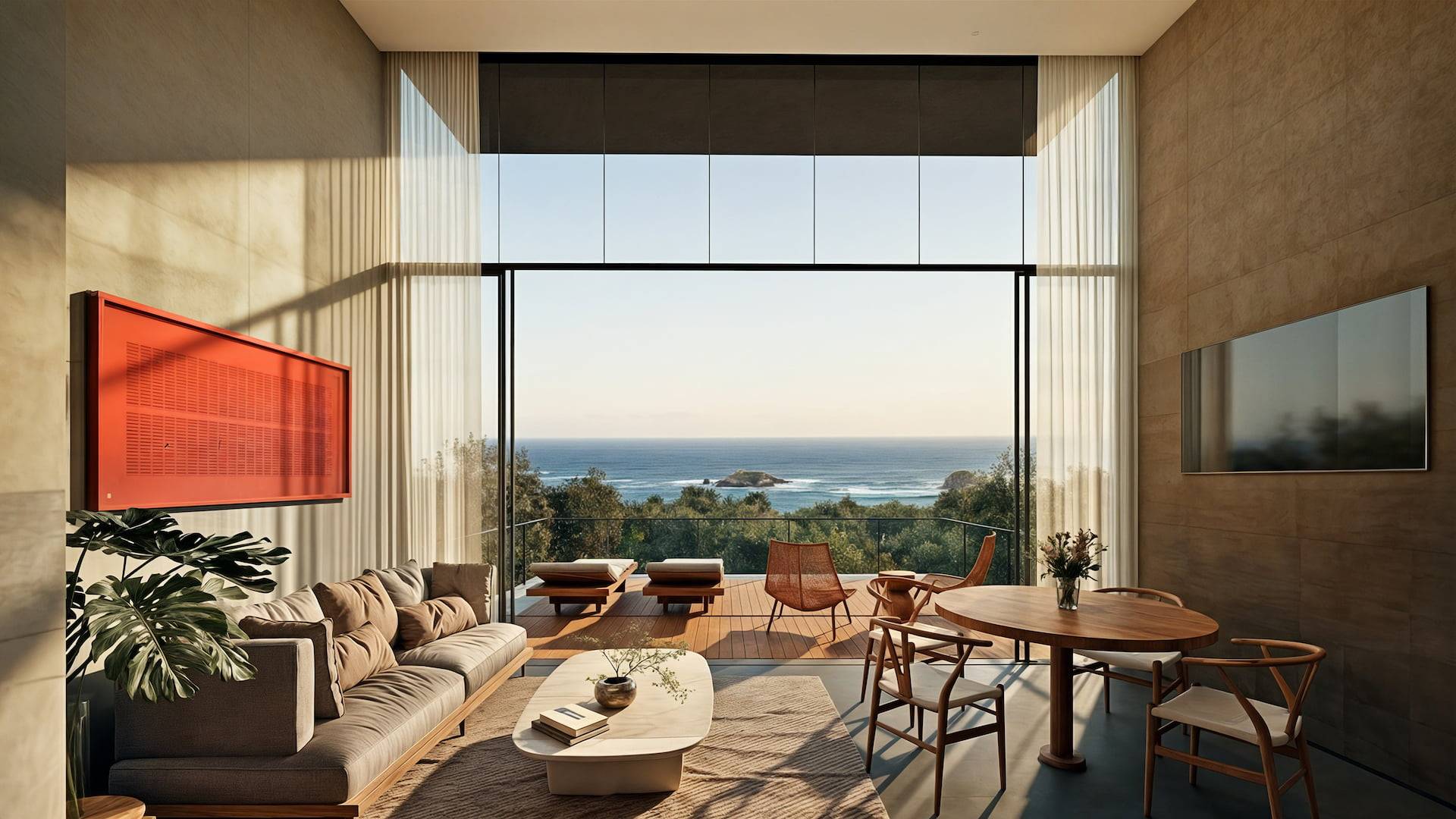 Living Room and amazing views at TEMPLO Villa Tierra